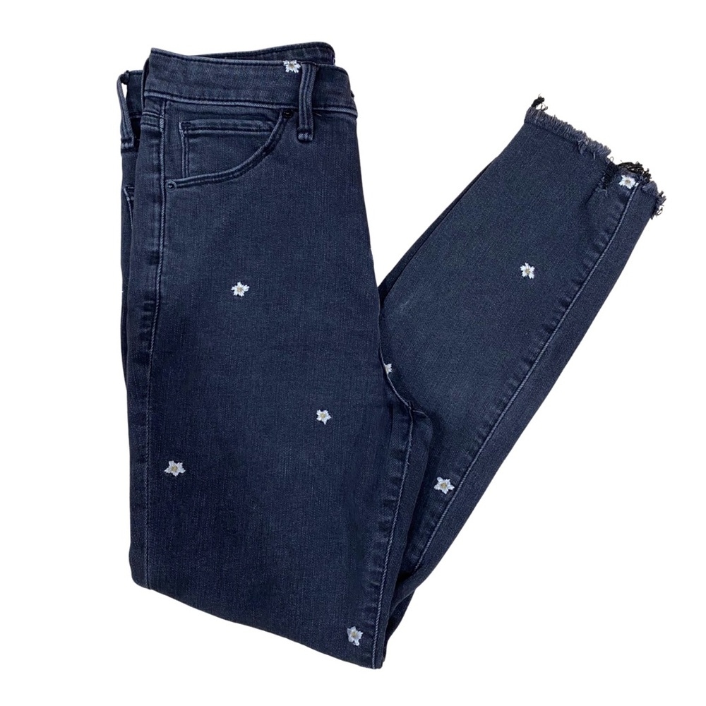 Abercrombie & Fitch High Rise Super Skinny Ankle Jeans Black Daisy Pattern 4S/27